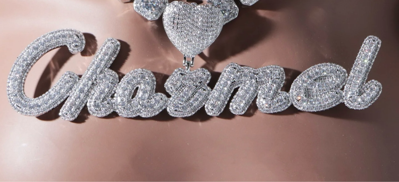 CUSTOMIZED Heart Name Chain ( CUBAN)