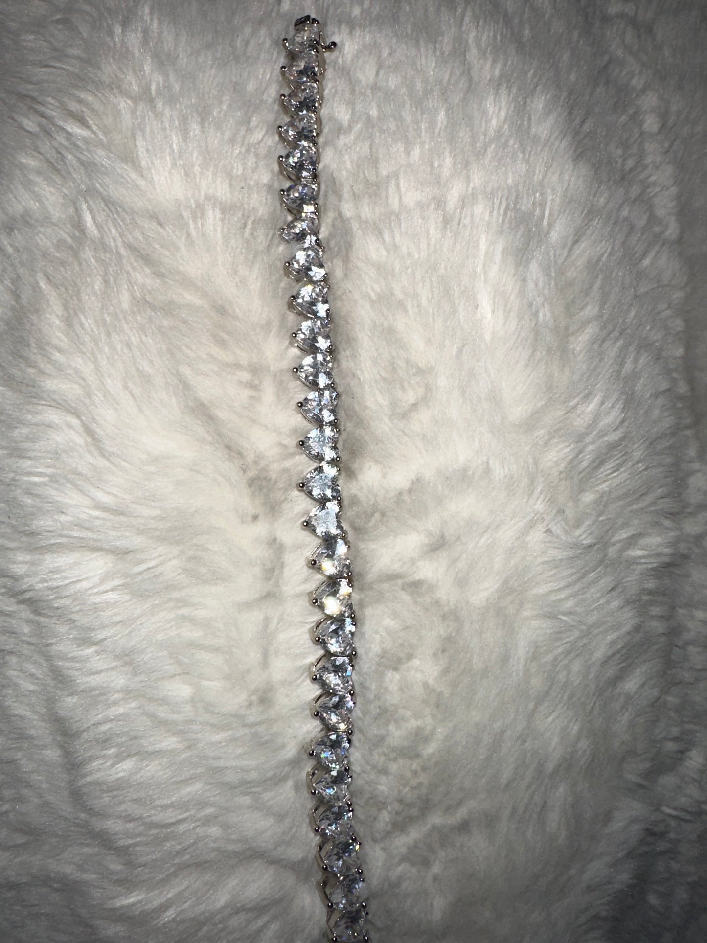 So Icy Silver Heart Tennis Bracelet