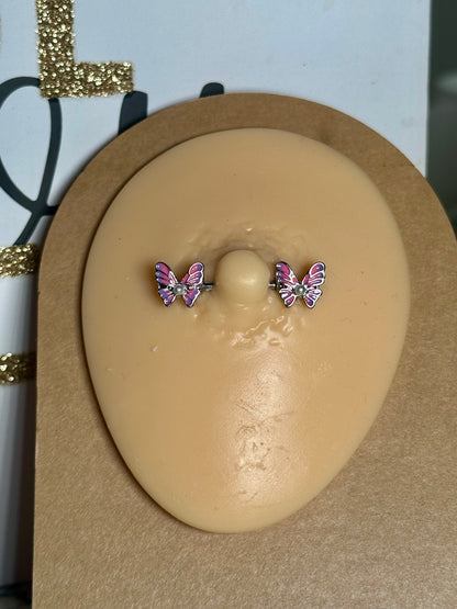 Rose Butterfly Nipple Ring